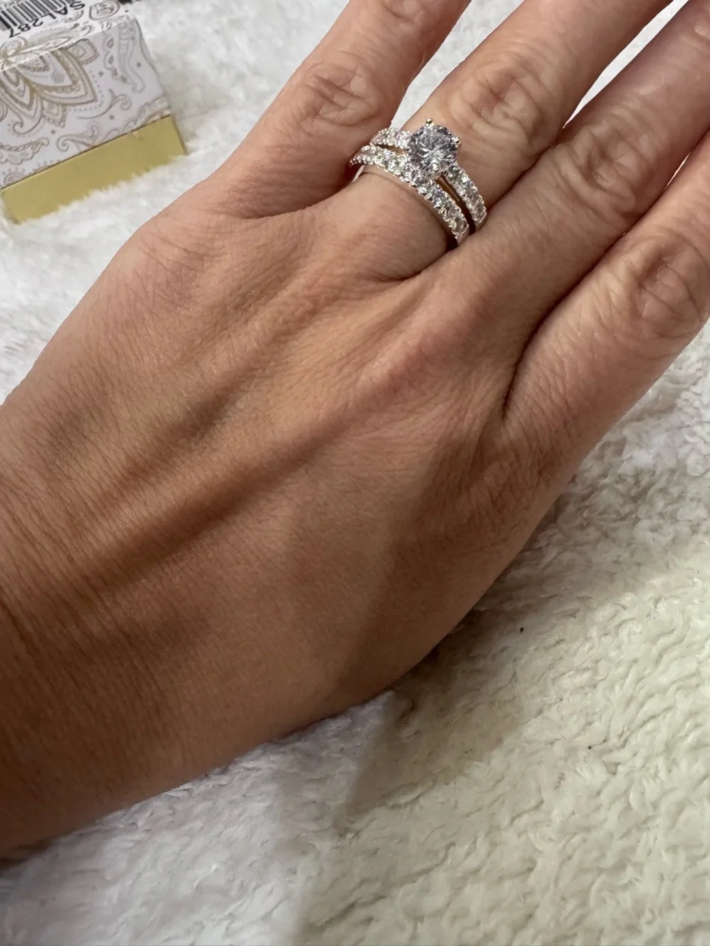 Charter Club Cubic Zirconia Engagement two ring set